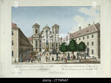 Carl Schütz Piaristenkirche. Gravure colorée 1780, 1780 Banque D'Images