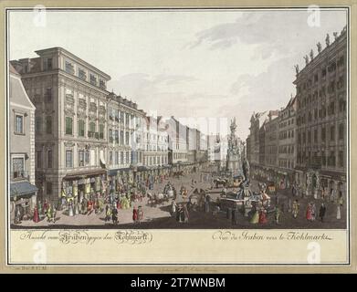 Carl Schütz Ditch contre le Kohlmarkt. Gravure colorée 1781, 1781 Banque D'Images