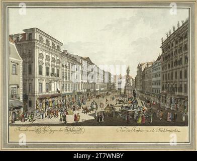 Carl Schütz Ditch contre le Kohlmarkt. Gravure colorée 1781, 1781 Banque D'Images