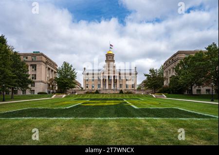 Old Iowa State Capitol à dôme doré à Iowa City Banque D'Images