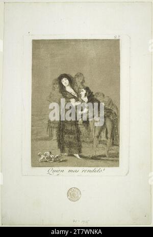 Francisco José de Goya y Lucientes LOOK CAPRICHOS : Quien Mas Rendido ? - Qui leur a donné plus ? Gravure, aquatinte 1799 (1. Ausgabe), 1799 Banque D'Images