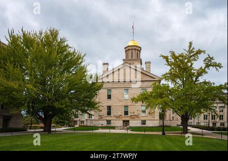 Old Iowa State Capitol à dôme doré à Iowa City Banque D'Images