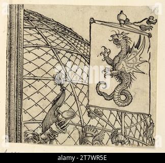 Albrecht Dürer Standard (la porte honorifique de l'empereur Maximilians I, paire intérieure droite de paires extérieures, B ', couronnement). Gravure sur bois 1515, 1515 Banque D'Images