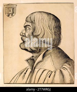 Erhard Schön Portrait Albrecht Dürers. La feuille de bois découpée est raccourcie. vers 1528/29 Banque D'Images