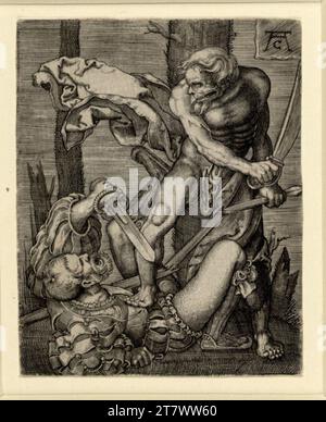 Monogrammiste AC mort et le soldat. gravure 1. Hälfte 16. Century Banque D'Images