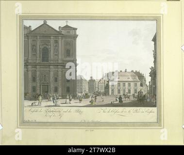 Carl Schütz Schottenkirche. Gravure colorée 1790, 1790 Banque D'Images