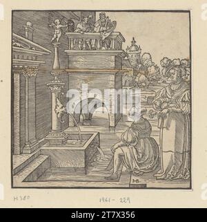 Le catéchisme de Hans Brosanmer Luther : David et Bathseba (les dix commandements). Gravure sur bois Banque D'Images