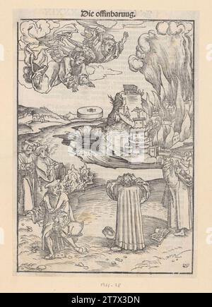 Lucas Cranach d. Ä. Nouveau Testament (Luther Bible) : la Babylone détruite (Apocalypse de Jean 18). Gravure sur bois et empreinte typographique 1522, 1522 Banque D'Images