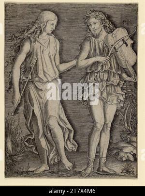 Marcantonio Raimondi Orpheus und eurydike. Gravure sur cuivre imprimée autour de 1500 - 1503 Banque D'Images