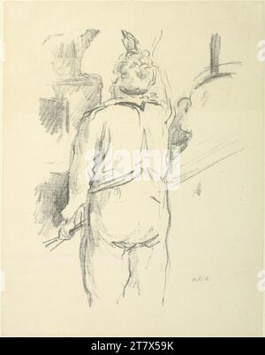Emil Orlik vue arrière d'Un homme. Linogravure Banque D'Images