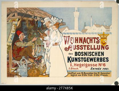 Rudolf Pick exposition de Noël des arts et métiers bosniaques ; I., Hegelgasse 6. Couleur autour de 1900 Banque D'Images