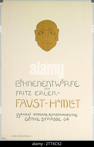 Fritz Erler Scene Designs by Fritz Erler ; Faust U. Hamlet ; Brakls Modern Artistrag Goethestrasse 64. Couleur 1909, 1909 Banque D'Images