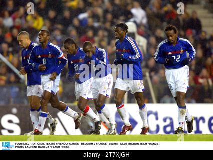 FOOTBALL - MATCHES AMICAUX DE L'ÉQUIPE NATIONALE - BELGIQUE - FRANCE - 040218 - ILLUSTRATION TEAM FRANCE - PHOTO LAURENT BAHEUX / PRESSE FLASH Banque D'Images