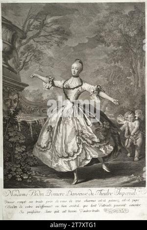 Jacob Matthias Schmutzer Madame Bodin, danseuse de ballet au Burgtheater. Gravure sur cuivre, gravure 1756, 1756 Banque D'Images