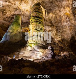 The Hall of Giants formation dans le parc national des grottes de Carlsbad Big Room, Nouveau-Mexique, États-Unis Banque D'Images