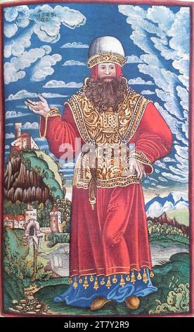 Georg Lemberger Old Will (Luther Bible) : Aaron dans la robe sacerdotale (2 Moïse 28, 4-43). Gravure sur bois, colorée 1524, 1524 Banque D'Images