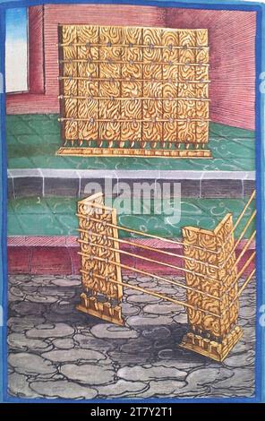 Georg Lemberger Old Will (Luther Bible) : les murs de la cabane de l'abbaye (2e Moïse 26, 15-30). Gravure sur bois, colorée 1524, 1524 Banque D'Images
