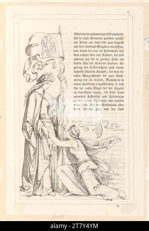 Moritz von Schwind (Zeichner in der Vorlage) Duller, Eduard : Archiduc Carl d'Autriche (illustration de livre). Point en bois 1847, 1847 Banque D'Images