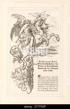 Moritz von Schwind (Zeichner in der Vorlage) Duller, Eduard : Archiduc Carl d'Autriche (illustration de livre). Point en bois 1847, 1847 Banque D'Images