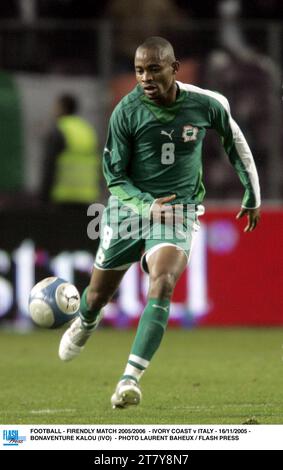 FOOTBALL - PREMIER MATCH 2005/2006 - CÔTE D'IVOIRE - ITALIE - 16/11/2005 - BONAVENTURE KALOU (IVO) - PHOTO LAURENT BAHEUX / FLASH PRESS Banque D'Images