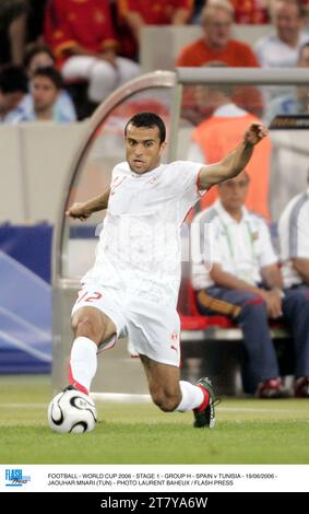 FOOTBALL - COUPE DU MONDE 2006 - ÉTAPE 1 - GROUPE H - ESPAGNE - TUNISIE - 19/06/2006 - JAOUHAR MNARI (TUN) - PHOTO LAURENT BAHEUX / FLASH PRESS Banque D'Images