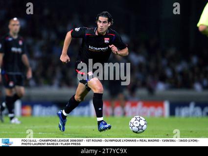 FOOTBALL - LIGUE DES CHAMPIONS 2006/2007 - 1E TOUR - OLYMPIQUE LYONNAIS V REAL MADRID - 13/09/2006 - TIAGO (LYON) - PHOTO LAURENT BAHEUX / PRESSE FLASH Banque D'Images