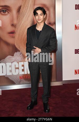 Los Angeles, États-Unis. 16 novembre 2023. Los Angeles, Californie. Le 16 novembre 2023, Gabriel Chung arrive à la première de Los Angeles en mai décembre à l'Academy Museum de Los Angeles, en Californie. Le 16 novembre 2023 © Majil/ crédit : AFF/Alamy Live News Banque D'Images