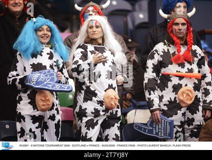 RUGBY - TOURNOI DES 6 NATIONS 2006 - ÉCOSSE - FRANCE - 05/02/2006 - FRANCE FANS - PHOTO LAURENT BAHEUX / FLASH PRESS Banque D'Images