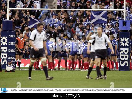 RUGBY - TOURNOI DES 6 NATIONS 2006 - ÉCOSSE - FRANCE - 05/02/2006 - FRANCE ILLUSTRATION - PHOTO LAURENT BAHEUX / PRESSE FLASH Banque D'Images