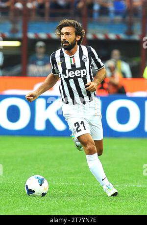 Andrea Pirlo de Juventus FC en action lors de la série A match de football Inter contre la Juventus, le 14 septembre 2013 au stade San Siro de Milan. PHOTO MASSIMO CEBRELLI / DPPI Banque D'Images