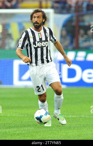 Andrea Pirlo de Juventus FC en action lors de la série A match de football Inter contre la Juventus, le 14 septembre 2013 au stade San Siro de Milan. PHOTO MASSIMO CEBRELLI / DPPI Banque D'Images