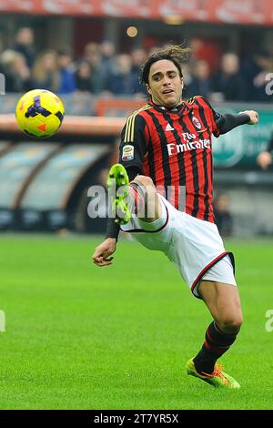 Alessandro Matri de l'AC Milan en action lors du championnat italien 2013/2014 Serie A match de football entre l'AC Milan et l'Atalanta au stade San Siro de Milan le 6 janvier 2014. Massimo Cebrelli / DPPI Banque D'Images