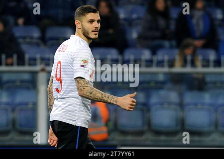 Mauro Icardi du FC Inter Milan lors du championnat italien de Serie A match de football entre l'UC Sampdoria et le FC Internazionale le 22 mars 2015 au stade Luigi Ferraris de Gênes, en Italie. Photo Massimo Cebrelli / DPPI Banque D'Images