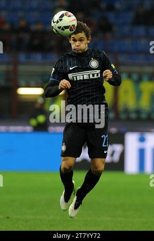 Dodo du FC Inter Milan dirige le ballon lors du match de football italien de Serie A entre le FC Internazionale et l'AC Cesena le 15 mars 2015 au stade Giuseppe Meazza de Milan, en Italie. Photo Massimo Cebrelli / DPPI Banque D'Images