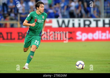 Federico Chiesa de ACF Fiorentina en action lors du championnat italien Serie A match de football entre UC Sampdoria et ACF Fiorentina au stade Luigi Ferraris le 19 septembre 2018 à Gênes, Italie - photo Massimo Cebrelli / DPPI Banque D'Images