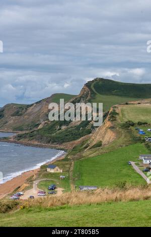 Photo de paysage de Throncombe Beacon sur la côte jurassique dans le Dorset Banque D'Images