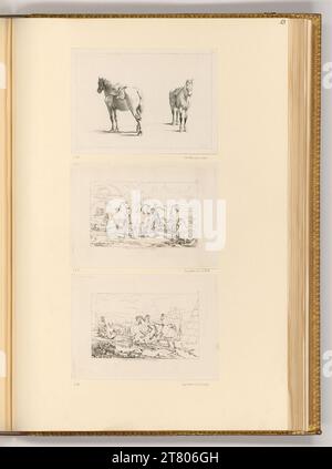 Johann Adam von Bartsch (graveur) chevaux. gravure vers 1802 Banque D'Images