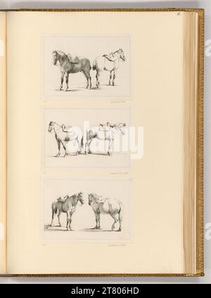 Johann Adam von Bartsch (graveur) chevaux. gravure vers 1802 Banque D'Images