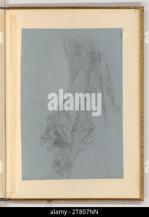 Martin von Molitor Berg - couronnement des ruines du château. Craie noire et blanche ; bleu 1780-1812 , 1780/1812 Banque D'Images