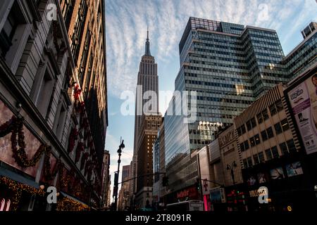 New York, États-Unis. 06 novembre 2023. New York : l' Empire State Building, novembre 2023. Photo de Denis Prezat/ABACAPRESS.COM crédit : Abaca Press/Alamy Live News Banque D'Images