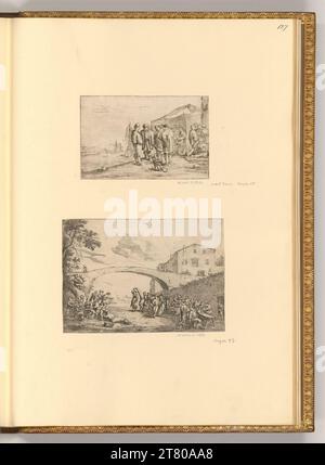 Johann Wilhelm Baur (Ausführende r Künstler in) scène dans le port ; Un festival rural. gravure vers 1640 Banque D'Images