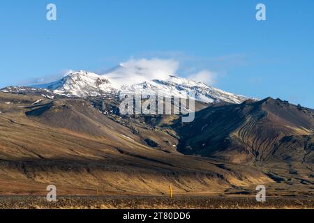 Volcan Snæfellsjökull dans la péninsule de Snaefellsnes Islande Banque D'Images