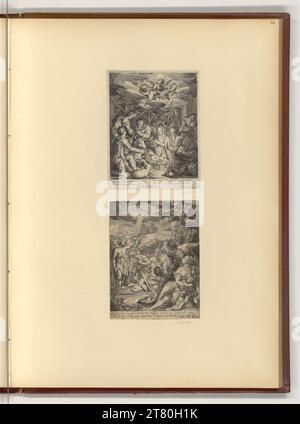 Johann Matthias Kager l'adoration des bergers, le baptême du Christ en Jordanie. Gravure sur cuivre, gravure 16. - 17. Century Banque D'Images