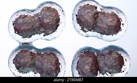 Croissance des cellules cancéreuses incontrôlable sur les tissus, les cellules d'infection tumorale et la propagation, métastase d'inflammation invasive cancéreuse. reproduire par duplicati Banque D'Images