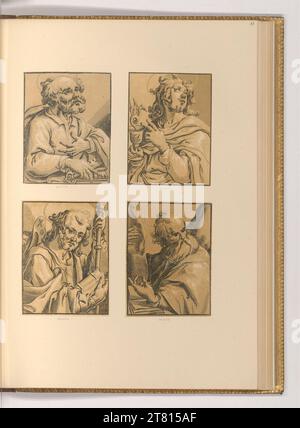 Ludwig Büsinck (graveur) Simon Petrus ; HL. Johannes ; HL. JAKOBUS D. Yours . ; HL. Andreas. Gravure sur bois 1620-1630, 1620/1630 Banque D'Images