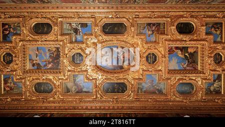 Plafond du Palais des Doges à Venise, Italie Banque D'Images