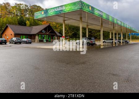 Seulement dans certains états américains le cannabis est légal. Les points de vente officiels dans l'état du Michigan ne peuvent pas être négligés. Marquette Township, États-Unis Banque D'Images