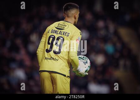 Joao Goncalves lors du match de Liga Portugal 23/24 entre le Boavista FC et le Sporting CP à l'Estadio do Bessa Seculo XXI, Porto, Portugal. (Maciej Rogowski Banque D'Images