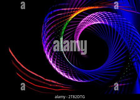 Motif d'arrière-plan de lignes en spirale colorées Banque D'Images