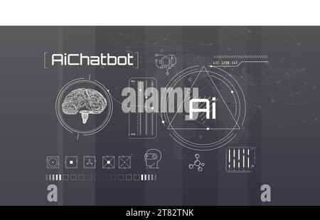 Infographie sur le développement et la formation de l'intelligence artificielle. Illustration de Vecteur